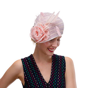 BEADED CLOCHE W/SINAMAY