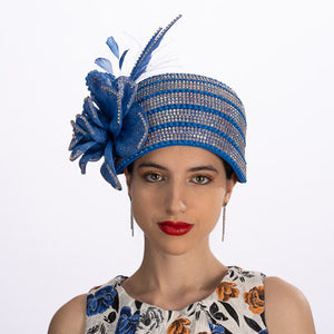 BEADED CLOCHE W/SINAMAY
