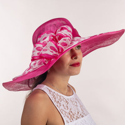 Printed Bow Swinger Sinamay Hat