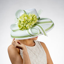 Load image into Gallery viewer, Flower Bow Trim Down Brim Poly Straw Hats