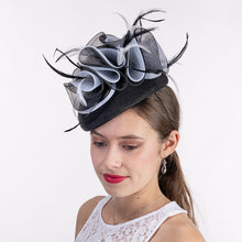 Load image into Gallery viewer, Layer Crinoline Top Pillbox Poly Straw Hats
