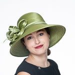 Ribbon Bow Medium Down Brim Satin Ribbon Hats