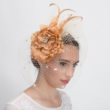 Load image into Gallery viewer, Silk Flower Face Veils Comb Fascinator Cocktail Hats