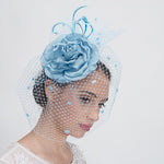 Silk Flower Face Veils Comb Fascinator Cocktail Hats