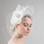 Load image into Gallery viewer, Silk Flower Face Veils Comb Fascinator Cocktail Hats