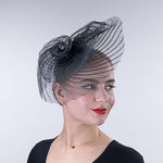 Swirl Pleated Crinoline Comb Fascinator Cocktail Hats