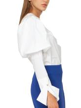 Load image into Gallery viewer, Puff Sleeve Blouse With One Button Cuffs
